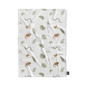 Koc pluszowy dla dzieci WILD SAFARI wzór D213 | mali mieszkańcy dżungli