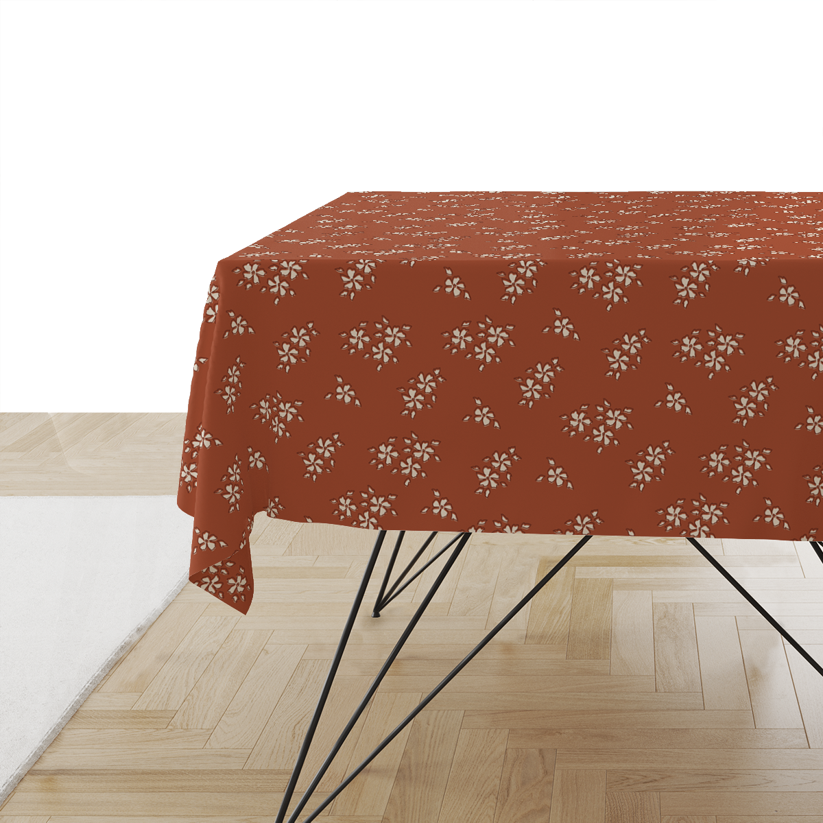 Obrus SUMMER wzór SM34 | drobne kwiatki na czerwonym tle