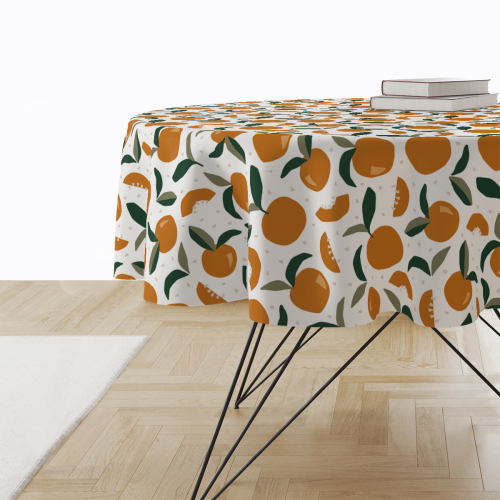 Obrus okrągły SUMMER wzór SM27 | geometryczne pomarańcze
