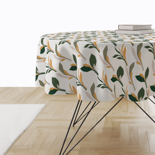 Obrus okrągły SUMMER wzór SM29 | geometryczne liście