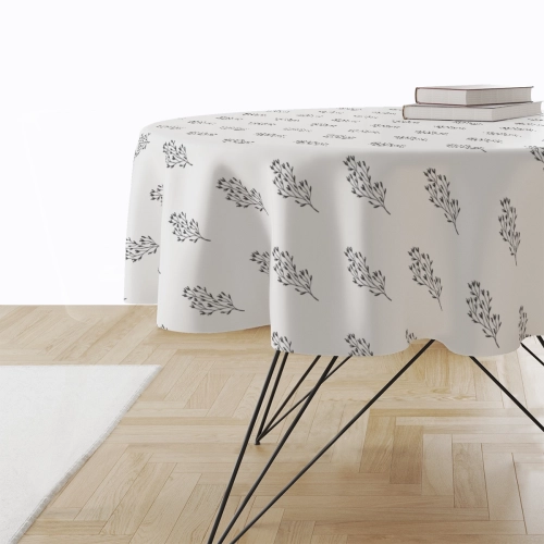 Obrus okrągły SUMMER wzór SM41 | szkicowane gałązki