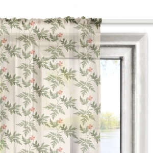 Firana FLORAL wzór F35 | delikatne czerwone kwiatki