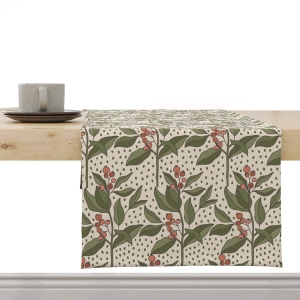 Bieżnik FLORAL wzór F34 | gałązki żurawiny
