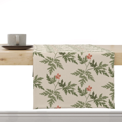 Bieżnik FLORAL wzór F35 | delikatne czerwone kwiatki