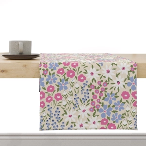 Bieżnik FLORAL wzór F41 | rabata w odcieniach różu i fioletu