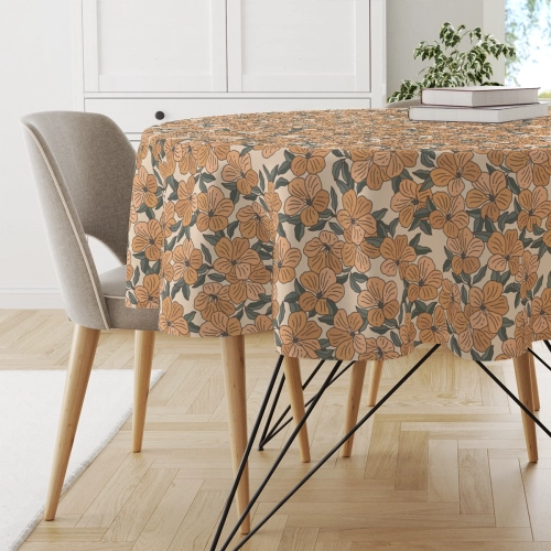 Obrus okrągły FLORAL wzór F39 | tunbergia oskrzydlona