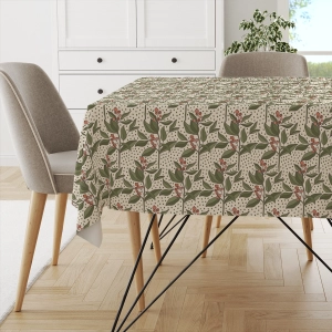 Obrus FLORAL wzór F34 | gałązki żurawiny
