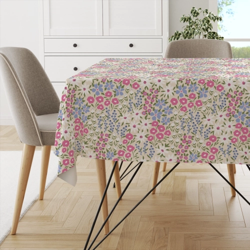 Obrus FLORAL wzór F41 | rabata w odcieniach różu i fioletu