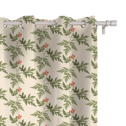 Zasłona FLORAL wzór F35 | delikatne czerwone kwiatki