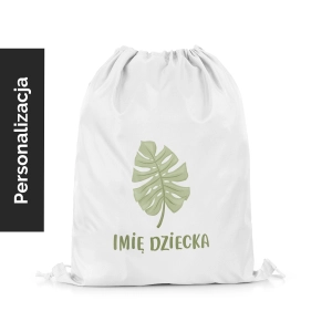 Plecak Worek dla dzieci WILD SAFARI wzór D210  z imieniem  | liście monstery