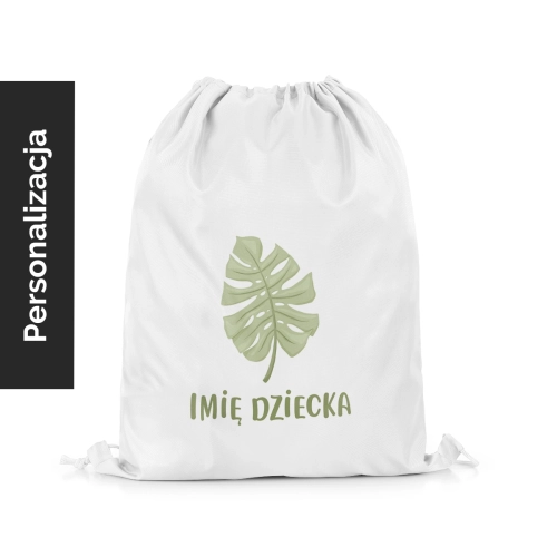 Plecak Worek dla dzieci WILD SAFARI wzór D210  z imieniem  | liście monstery