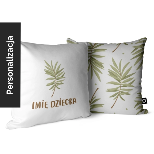 Poduszka dla dzieci WILD SAFARI wzór D211 z imieniem | liście palmowe