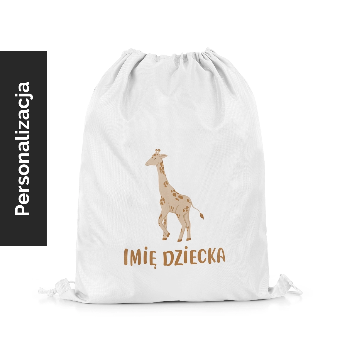 Plecak Worek dla dzieci WILD SAFARI wzór D214 z imieniem | dostojna żyrafka