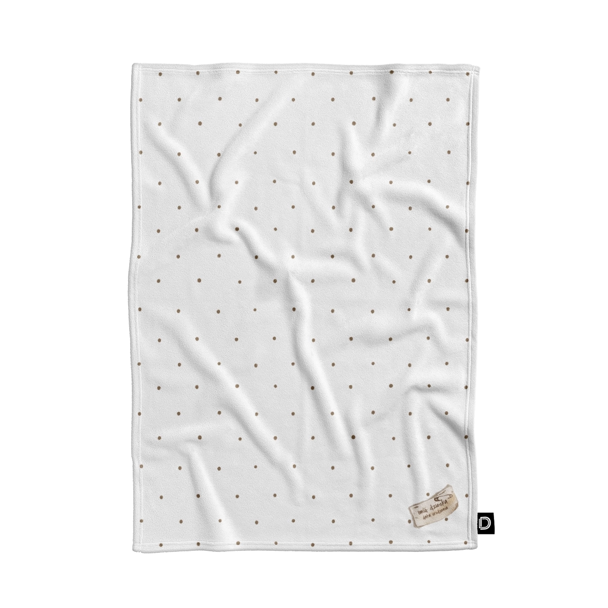 Koc pluszowy dla dzieci NEWBORN z metryczką wzór NB26 | drobne kropeczki