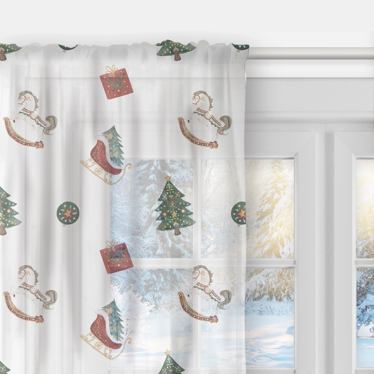 Firana XMAS wzór XM14 | Święta na biegunach