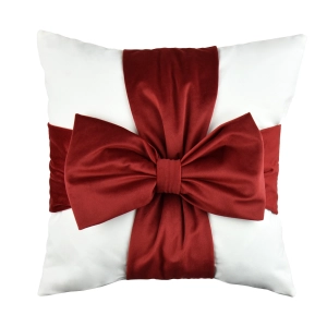 Poduszka VELVET VE2231 | Czerwona kokarda
