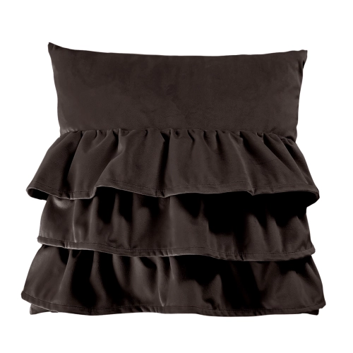 Poduszka z falbanami VELVET VE2205 | brąz