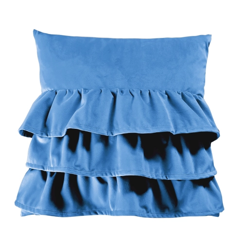 Poduszka z falbanami VELVET VE2226 | niebieski