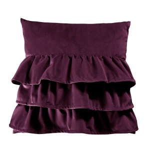 Poduszka z falbanami VELVET VE2202 | ciemny fiolet