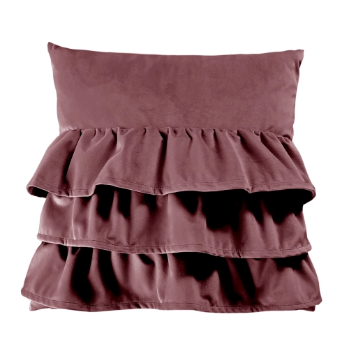Poduszka z falbanami VELVET VE2258 | pudrowy róż