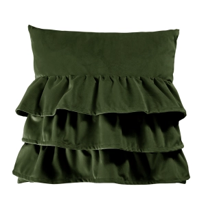 Poduszka z falbanami VELVET VE2295 | oliwkowy