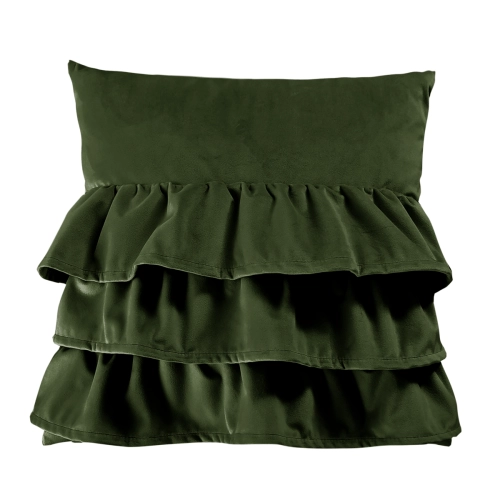 Poduszka z falbanami VELVET VE2295 | oliwkowy