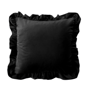 Poduszka z falbaną  VELVET VE2219 | czarny