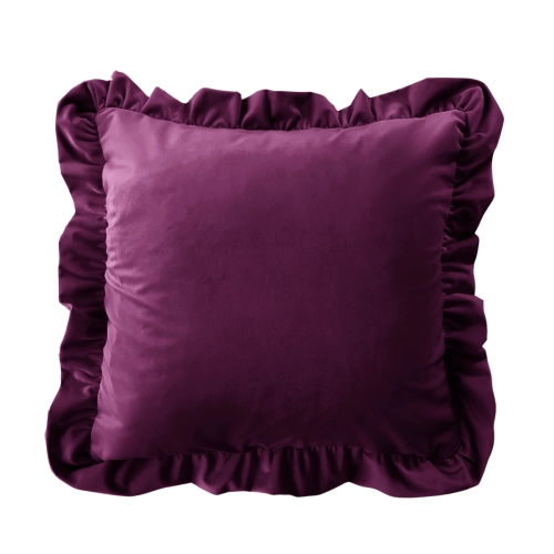 Poduszka z falbaną  VELVET VE2202 | ciemny fiolet