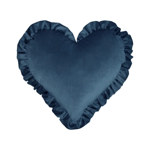 Poduszka z falbaną VELVET VE2211 | granatowe serce 