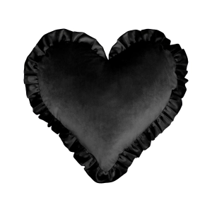 Poduszka z falbaną VELVET VE2219 | czarne serce   