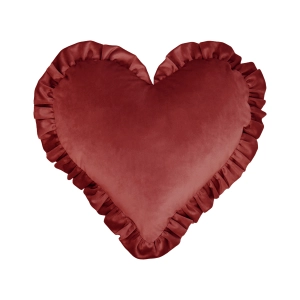 Poduszka z falbaną VELVET VE2231 | czerwone serce 
