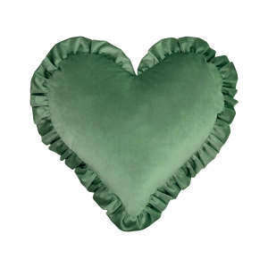 Poduszka z falbaną VELVET VE2236 | zielone serce 