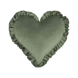 Poduszka z falbaną VELVET VE2243 | szałwiowe serce  