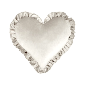 Poduszka z falbaną VELVET VE2250 | kremowe serce 