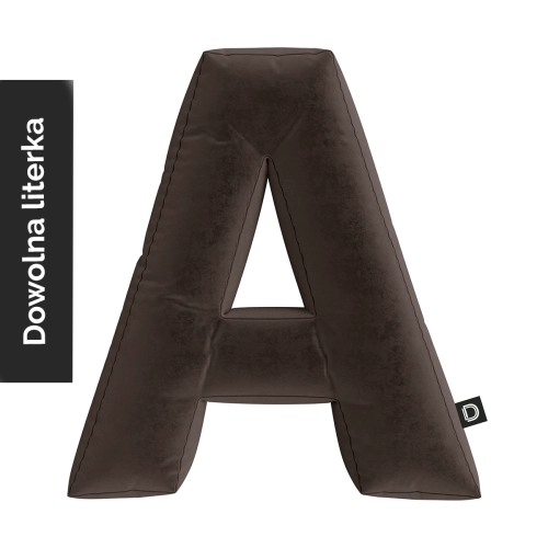 Poduszka LITERKA  VELVET VE2205 | brązowy