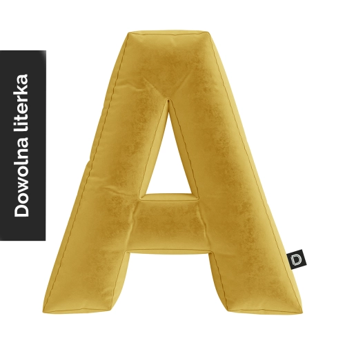 Poduszka LITERKA  VELVET VE2234 | żółty