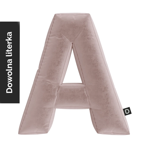 Poduszka LITERKA  VELVET VE2253 | jasny róż
