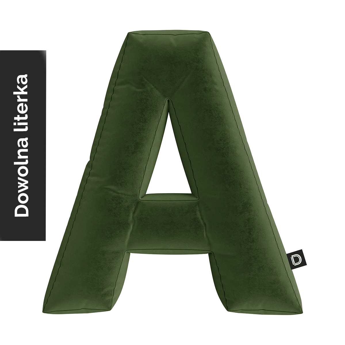 Poduszka LITERKA VELVET VE2295 | oliwkowy