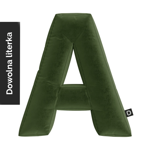Poduszka LITERKA  VELVET VE2295 | oliwkowy