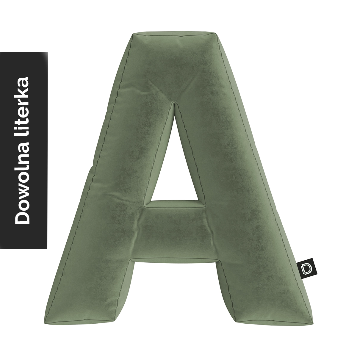 Poduszka LITERKA VELVET VE2243 | szałwia