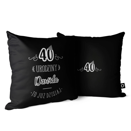 Poduszka na 40 urodziny | czarna