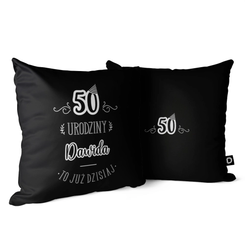 Poduszka na 50 urodziny | czarna