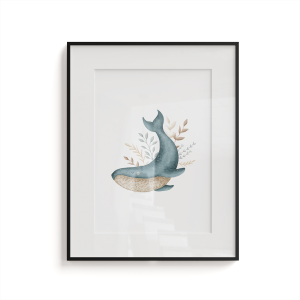 Plakat dla dzieci OCEAN DREAM wzór D126 | niebieski wieloryb