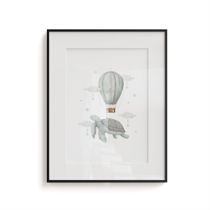 Plakat dla dzieci OCEAN DREAM wzór D127 | żółw z balonem