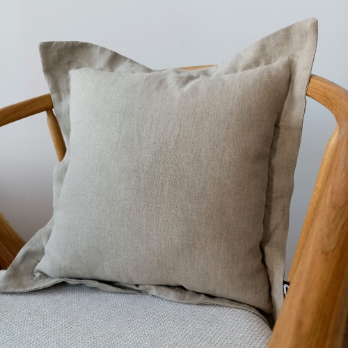 Poduszka lniana z rantem LINEN  | natural