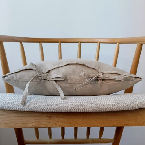 Poduszka lniana z troczkami LINEN  | natural