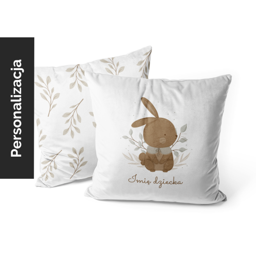 Poduszka dla dzieci BUNNY BLISS wzór D248 z imieniem | gałązki