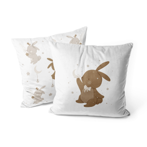 Poduszka dla dzieci BUNNY BLISS wzór D253 | zajączki w gwiazdkach