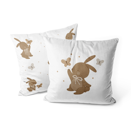 Poduszka dla dzieci BUNNY BLISS wzór D254 | zajączki w motylkach