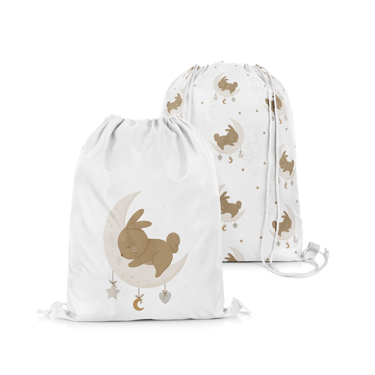 Plecak Worek dla dzieci BUNNY BLISS wzór D251 | zajączki na księżycu